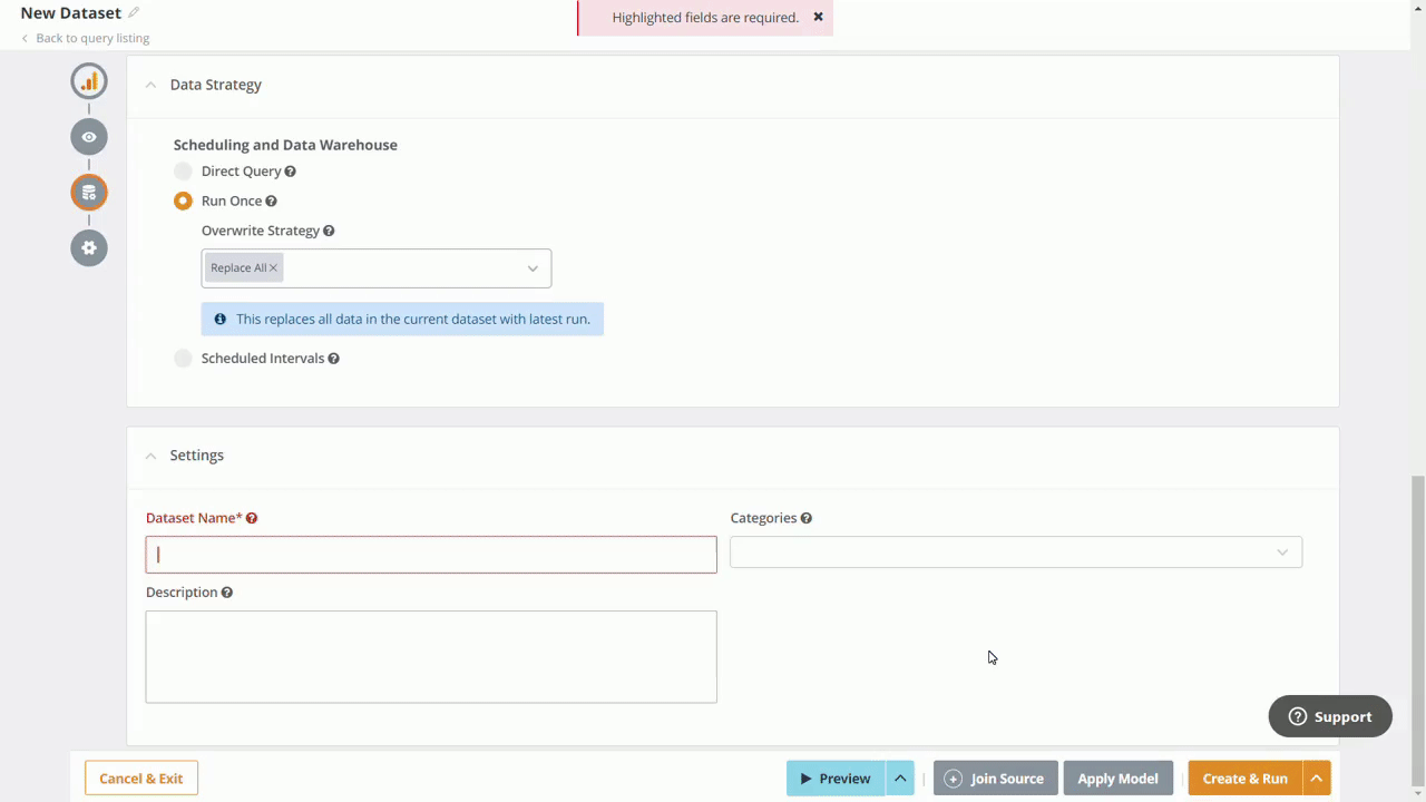 dataset created